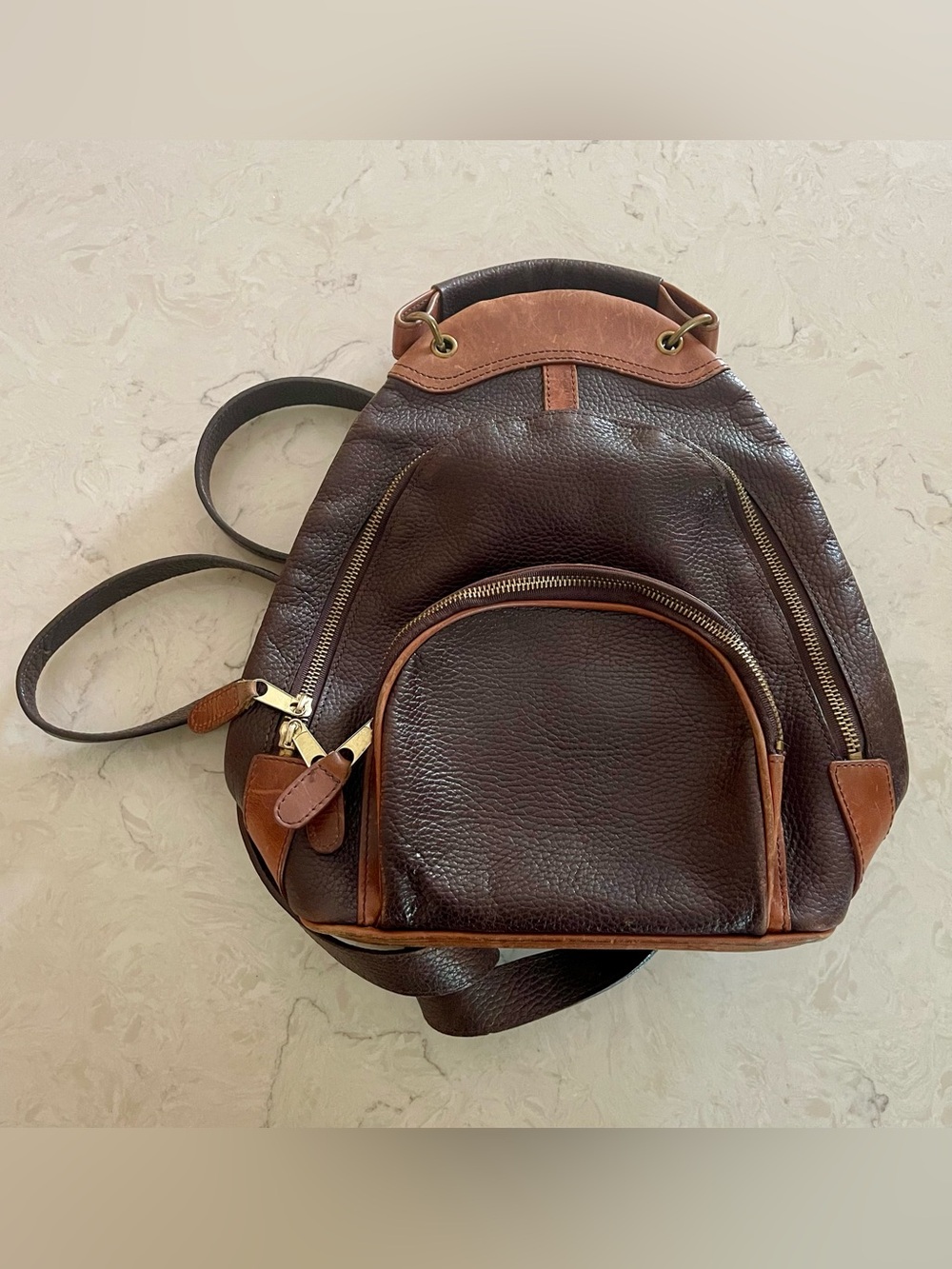 $188 Sundance Catalog Park City Brown Leather Backpack - a rare find!